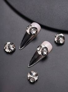 5pcs Vintage 3d Classic Rhinestone Millefiori Nail Art Decoration - Black - View 2