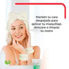 Skincare Headband And Wristbands For Facial Care And Makeup Accessory Set For Holding Hair, Applying Masks, Facial Treatments And Spa Cosmetics At Home - Beige - View 6