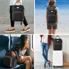 VSNOON Laptop Backpack For Women,15.6 Inch Stylish Rucksack Wide Open, College School Backpack With USB Charging Port, Water Resistant Travel Business Work Bag Computer Bookbag For Men - Negro - Ver 8