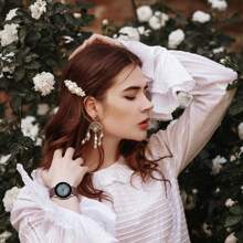 Unbeinst 1pc 20mm Embossed Rose Silicone Watch Band, Waterproof Sports Band For Women, Compatible With Samsung Galaxy Watch 6/5/4 (40mm 44mm) /Galaxy Watch 5 Pro (45mm) /Galaxy Active 2 /Galaxy Watch 3