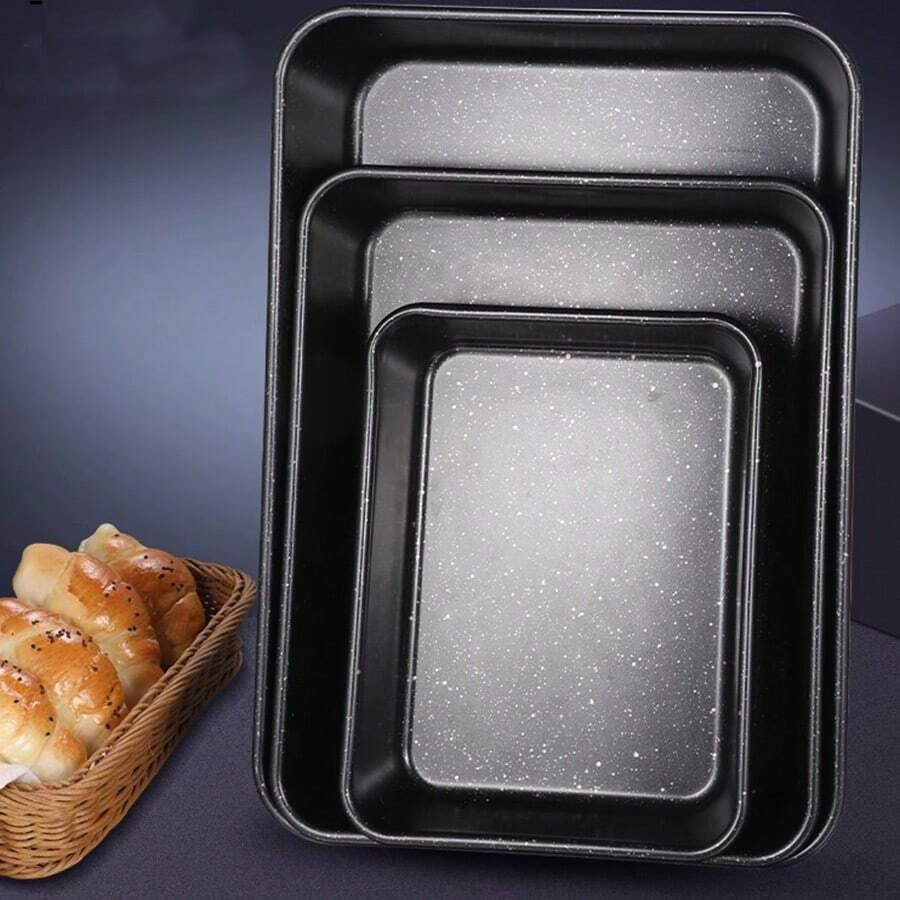 Retro Black High Temperature Resistant Multi-Purpose Cake Mold For Home Baking, Non-Stick Rectangle Baking Tray - Pink - View 1