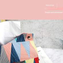 Colorful Tissue Box Geometric Pattern Leather Paper Towel Holder For Living Room And Bedroom, Multifunctional Napkin Storage Box - Purple - View 7