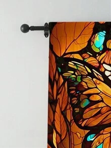 2入組彩繪蝴蝶窗簾,無孔門簾,適用於臥室、辦公室、廚房、客廳、書房等家居裝飾 - 彩色 - 查看 6