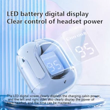 採用in-ear觸控設計的led顯示屏低延遲無線耳機,附帶麥克風 - 黑色 - 查看 4