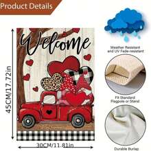 1入組紅色車子＋無臉娃娃＋心型情人節戶外庭園裝飾,用於婚禮、派對、會議、吊掛裝飾（不含旗桿） - 彩色 - 查看 4