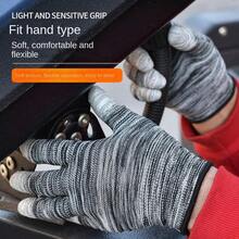 Thin Pu Coated Nylon Abrasion Resistant Anti-Slip Finger Coated Gloves For Work Site, Anti-Static, Random Color 1 Pair - Multicolor - View 2