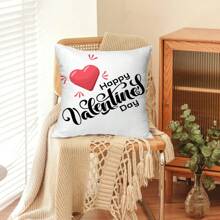 1 件情人節愛心字母印花枕頭套,北歐風格家居裝飾枕套適用於客廳沙發墊套 - 彩色 - 查看 4
