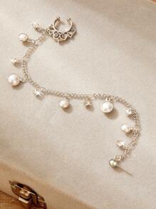 1入精緻閃亮甜美酷感珍珠鼻鍊,適用於派對、夜店或外出穿搭 - 彩色 - 查看 7