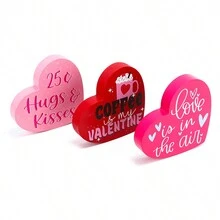 1入 节日派对装饰品 - 情人节告白木质手工家居装饰饰品 - 彩色 - 查看 5