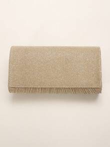 1pc Light Coffee Color Handbag, Four Seasons Fashionable & Elegant, Lightweight Luxurious & Shiny, Versatile Design, Suitable For Sexy Forest Lady Style, Festival Gifts, Women's College Daily Commuting Clothes, Bridal Wedding Gift - Yellow - View 5