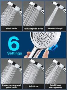 Shower Head With Handheld, High Pressure 6 Spray Mode Showerhead With Filters, Water Softener Filters Beads For Hard Water - Remove Chlorine - Reduces Dry Itchy Skin, Matte Black