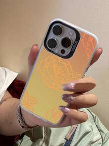 XAF 1入組極簡線條花紋雷射漸變PC+矽膠手機殼，適用於iPhone 15/ 15 Plus/ 15 Pro Max - 彩色 - 查看 5