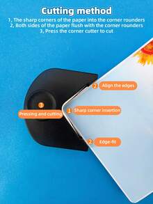 3入組r4角打孔器、輕便紙張切割器,卡片、照片裁切diy手工創作用具