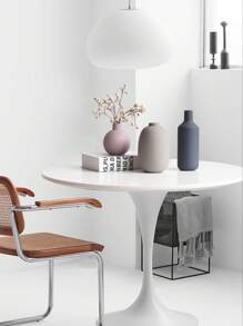 1pc Modern Simple Macaron Gray Ceramic Vase, Home Decor Item For Living Room Desk, Creative Small Flower Vase For Tabletop Floral Arrangement Back To School Room Decor School Supplies Glass Vase