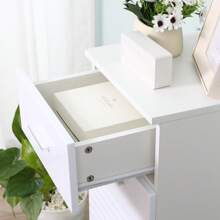 kleankin Meuble sur pied Colonne Bas de Salle de Bain Placard Porte avec étagère tiroir Coulissant en Bois Blanc - Blanc - Voir 9