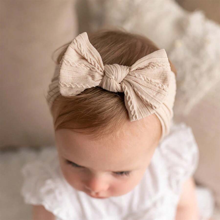 5 Pcs Soft Colorful Nylon Baby Headbands Hair Accessories For 1 2 Years Olds Toddlers - Beige/Dark brown/Brown/Light brown/Coffee - View 1