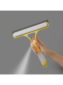 1個多功能玻璃清潔刷,帶噴瓶和刮水器,適用於清潔窗戶和鏡子 - 藍色 - 查看 3