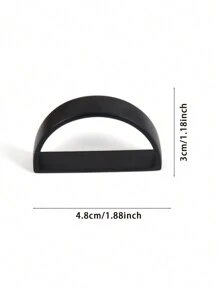1 Pieza Anillo De Servilleta Clásico Con Forma De 'd' Y Aleación De Zinc Mate Negro Para Decoración De Mesa De Cocina, Comedor, Eventos, Reuniones, Hoteles, Granjas, Festivales, Bodas, Fiestas