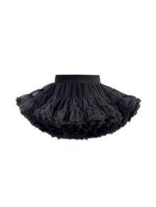 少女可愛迷人淑女甜美花朵蓬蓬裙，適合派對、沙灘、生日禮物，四季皆宜 - 黑色 - 查看 3