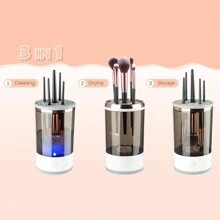 1件usb電動化妝刷清潔器,全自動化妝刷清潔工具,電動化妝刷清潔裝置,無損刷子清潔,超音波振動深度清潔,多個刷子一次清潔,可視體,清晰可見 - 白色 - 查看 7