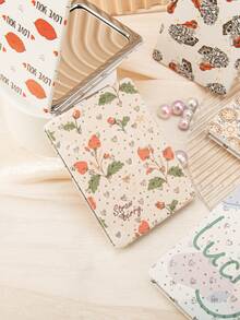 Exquisite Rectangular Folding Mirror With Floral Pattern, 2X Magnification HD Glass, Perfect Gift For Mom, Aunt, Grandmother, Daughter, Niece, Sister, Bride, Bridesmaid, Ideal For Holidays, Birthdays, Weddings, Mother'S Day, Valentine'S Day - Multicolor - View 3