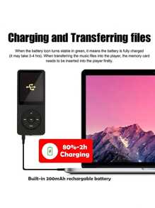 Pancoat 第四代經典插卡式mp4 1.8英寸高清視頻mp4/mp3播放器,電子書閱讀器,學生便攜式音頻播放器 - 黑色 - 查看 5