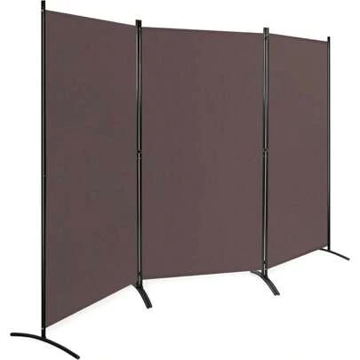 Screen, Room Divider For Privacy, Partition Made Of Fabric & Metal, Opaque Partition, Stable With Support Feet, Easy To Store, For Garden Balcony Office
