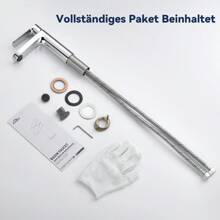 Washbasin Tap, Brass Bathroom Mixer Tap, Hot And Cold Water, Removable Bubbler - 銀色 - 查看 9