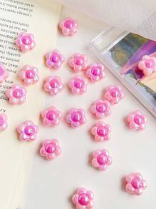 chenming 20pcs/Set Acrylic Double Color Floral Beads, Multicolor Options, Suitable For Daily & Holiday Diy Jewelry Making & Wholesale - 20pcs - View 9