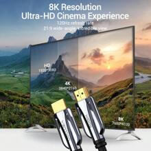 VENTION Short HDMI Cables 8K HDMI 2.1 Cable 48Gbps Ultra High Speed Cord 8K@60Hz 4K@120Hz Support Dynamic HDR, EARC, HDCP 2.2&2.3 Compatible With PS4/5, Apple TV, Roku TV And More