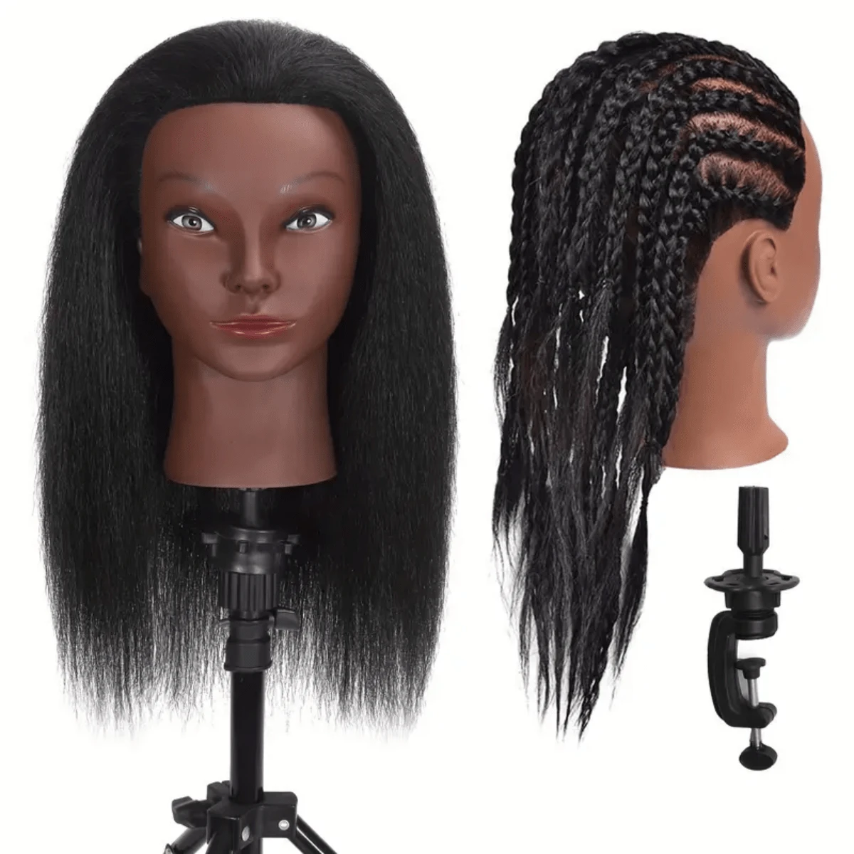 Mannequin Head With Real Hair 16'' Cosmetology Manikin Doll Head With