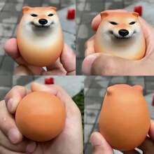 1pc Shiba Inu Dog Egg Plush Doll, Simulation Egg Shape Desk Decor - Yellow - View 5