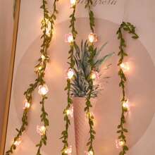 1入組人工植物串燈,桃樹藤銅絲燈,櫻花藤串燈有20/30顆led燈泡,適用於房間、臥室、庭院裝飾,情人節裝飾燈 - 黃色 - 查看 4