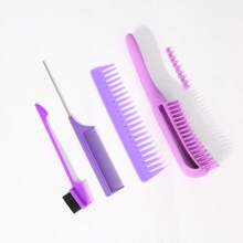 10Pcs Hair Brush Comb Set For Curly Hair With Hair Spray Bottle, Rat Tail Comb, Wide Tooth Comb, Crocodile Clips, Hair Styling Brush Set,Back To School,Travel Holiday Essentials,Hair Accessories For Women,Slick Back Brush,Barber Accessories,Hair Dryer,Hair,Barber,Hair Tools,Hair Products,Hair Accessories,Edge Brush,Styling Brush,Barber Accessories,Travel,Hair Dryer,Hair Stuff,Hair Spray,Hair Accessories,Curly Hair Products,Hairdressing Equipment,Accessories,Hair Cutting Scissors,Christmas,Barbershop,Barber Accessories,Hair Accessories,Hairdressing,Hair Dryer,Hair, Accessories, Hair Products, Hair Tools, Hair Stuff, Hair Care, Curly Hair Brush, Barber, Barber Accessories, Hairdressing Equipment - Purple - View 4