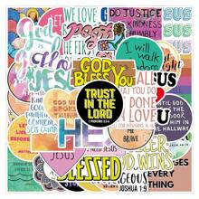 50pcs Cute Cartoon Jesus Stickers Ins Style Fashion Decorative Pattern Stickers For Glass, Cup, Notebook, Phone Case, Luggage, Fridge, Computer, Journal, Desk, Diy Art And Crafts, Self-Adhesive, Waterproof - Multicolor - View 1