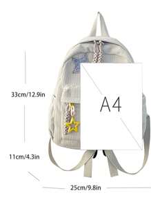 个性小双肩背包/小背包/小书包 - 米色 - 查看 5