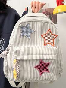 个性小双肩背包/小背包/小书包 - 米色 - 查看 2