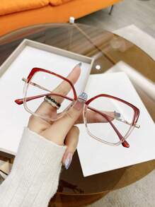 1pc Women's Tr Metal Frame Fashionable Glasses For Daily Wear - Multicolor - View 4