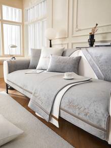 1 件压花四季通用沙发垫，宠物友好型防滑沙发套，防刮防猫沙发套，适用于 L 型沙发、1/2/3/4 座沙发（可用） - 淺灰色 - 查看 1