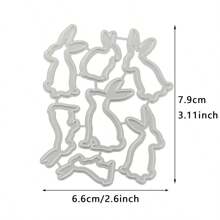 1 件兔形碳鋼切割模具,適用於 Diy 剪貼簿、卡片製作、相簿裝飾等。 - 七隻兔子 - 查看 2