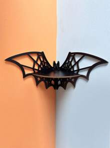新設計的木製黑色蝙蝠形狀的直角中空創意風格收納架裝飾品牆飾 - 黑色 - 查看 8