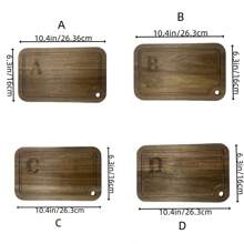 1個時尚實木砧板和牛排托盤套裝,理想的家庭晚餐、節日美食托盤、餐廳托盤、零食盤；砧板和托盤混合設計 - 黃色 - 查看 3