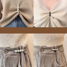 2 顆腰別針；腰部；褲腰大變小；收緊；也可作為胸針固定衣服；服飾與飾品;裙腰調節；衣服固定夾 - 白色 - 查看 10