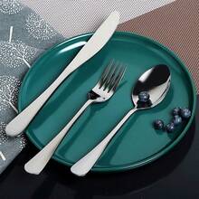 Portable Travel Utensils Flatware Set 8 Pieces Reusable Stainless Steel Cutlery Set Include Fork Knife Spoon Chopsticks Straws Cleaning Brush - Silver - View 10