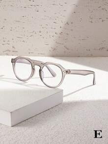 1pc Women's Round Frame Clear Lens Glasses, Suitable For School Students, Casual Outfits, Parties, And Gift For Girlfriend - Multicolor - View 12