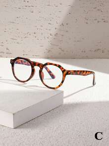 1pc Women's Round Frame Clear Lens Glasses, Suitable For School Students, Casual Outfits, Parties, And Gift For Girlfriend - Multicolor - View 13