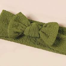 3入組嬰兒和兒童彈性頭帶,紋理和襞細節裝飾和蝴蝶結裝飾 - 彩色 - 查看 6