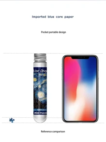 1個迷你試管拼圖玩具,150塊紙質拼圖,適合成人使用,壓力緩解玩具,卡通角色和風景主題拼圖,創意便攜,適用於14歲以上人士的生日禮物 - 獨角獸 - 查看 3