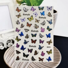 4Pcs 3D Gorgeous Design Color Butterfly Nail Stickers Y2K-Style Nail Art Decals - Multicolor - View 3