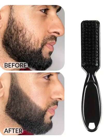 Pennello Per La Cura Della Barba Per Uomo In Plastica Con Manico, Pennello Per La Pulizia, Pennello Per Scolpire E Pettinella Per La Piega